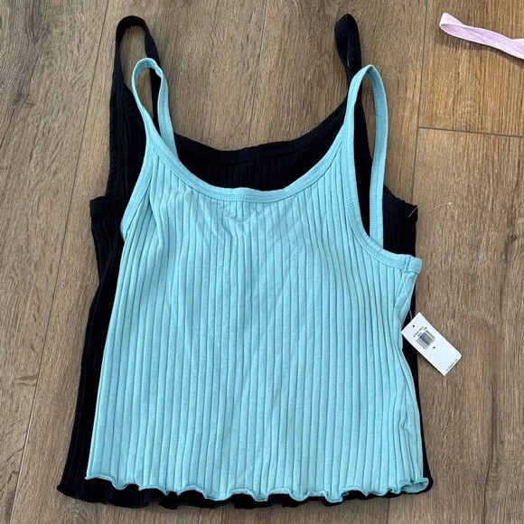 Old Navy Ribbed Tank Tops - Black, Blue, and Pink - Picture 3 of 5